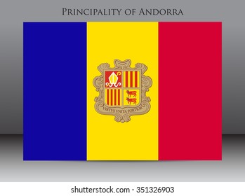 Flag of Andorra.Andorra flag vector illustration.