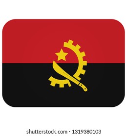 Flag of angola Abstract concept, icon, button. illustration on white background.