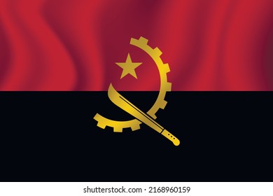 Flag of Angola. Angolan national symbol in official colors. Template icon. Abstract vector background.