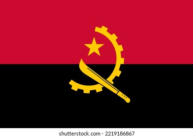 Flag of Angola. Aspect ratio 3 to 2