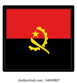 Flag of Angola with black frame