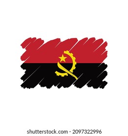 Bandera de Angola, fondo del pincel