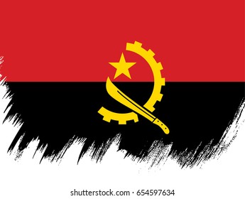 Flag of Angola, brush stroke background