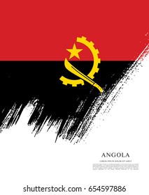 Flag of Angola, brush stroke background