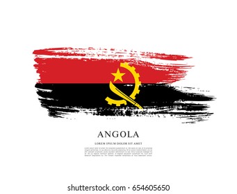 Flag of Angola, brush stroke background