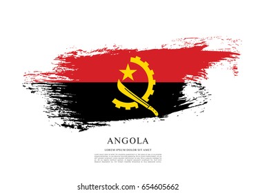 Flag of Angola, brush stroke background