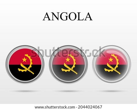 Flag of Angola in the form of a circle