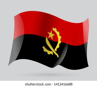 Flag of Angola Luanda, vector eps 10 illustration