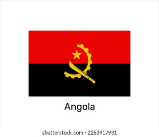 Flag of Angola. National symbol. Angola flag symbol. Vector illustration isolated on white background