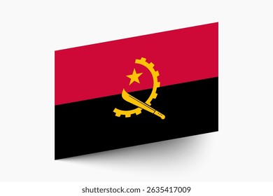 Flag of Angola. Angola flag official colors tilted icon digital vector illustration design.