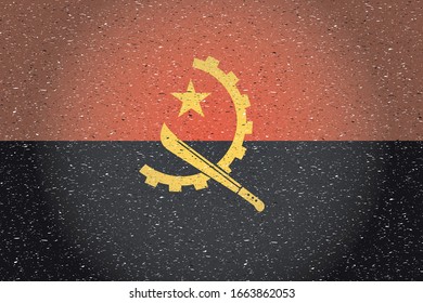 flag of angola in retro background