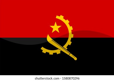 flag of angola shiny. vector background