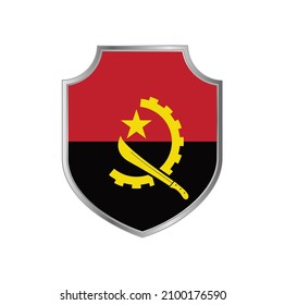 Flag of Angola with silver frame