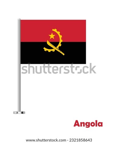 Flag of Angola, Table Flag of Angola, Vector Illustration.