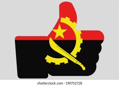 The flag of Angola in a Thumbs Up Icon