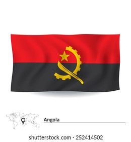 Bandera de Angola - ilustración vectorial