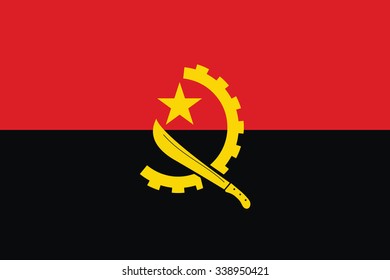 Flag of Angola. Vector illustration.