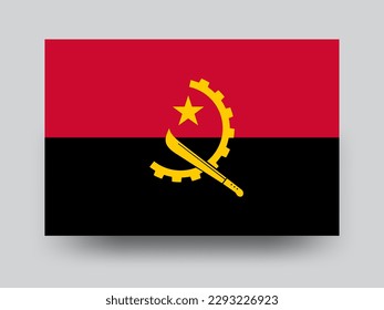 Bandera de Angola placa de ilustración vectorial y plantilla de banner 