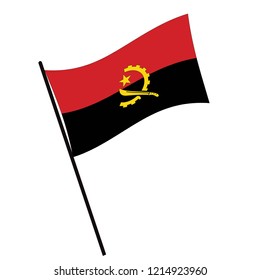 Flag of Angola , Angola flag waving isolated vector illustration
