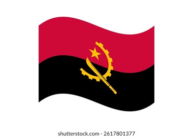 Flag of Angola. Angola wavy flag digital vector illustration. Fluttering flag.