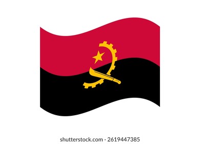 Flag of Angola. Angola wavy flag digital vector illustration. Fluttering flag.
