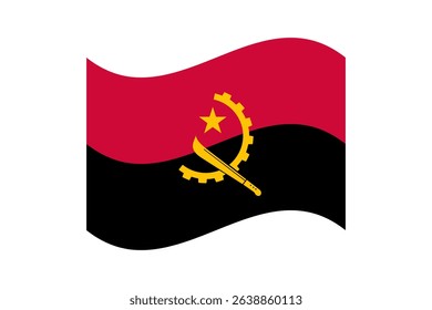Flag of Angola. Angola wavy flag digital vector illustration. Fluttering flag.