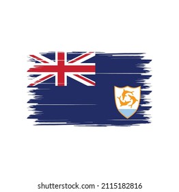 Flag of Anguilla with brush style