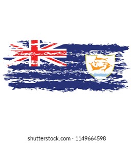 Flag of Anguilla the illustration vector on a white background, brush stroke Design Elements