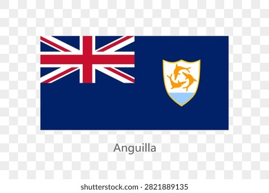 Flag of Anguilla. Anguilla flag official colors and proportion digital vector illustration. Transparent checkerboard background.