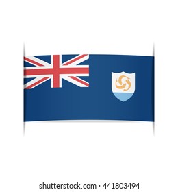 Flag of Anguilla. Vector illustration of a stylized flag. The slit in the paper with shadows. Element for infographics.