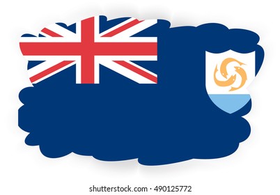 Flag of Anguilla. Vector illustration of a stylized flag. Cloud with shadow. Element for infographics.