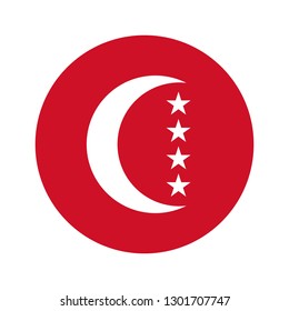 Flag of Anjouan. Circular icon on white background, vector illustration.
