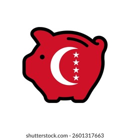 Flag of Anjouan, piggy bank icon, vector symbol.