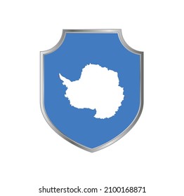 Bandera de la Antártida con marco plateado
