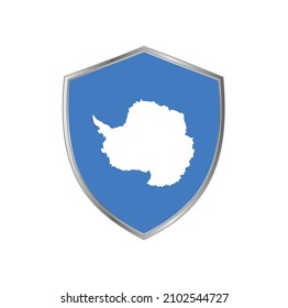 Flag of Antarctica with silver frame
