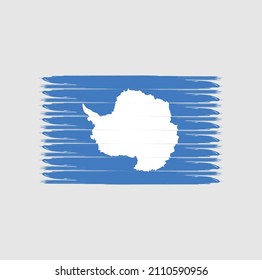 Flag of Antarctica with watercolor brush style