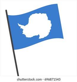 Flag of Antarctica , Antarctica flag waving isolated vector illustration