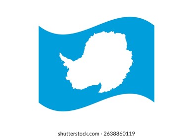 Flag of Antarctica. Antarctica wavy flag digital vector illustration. Fluttering flag.