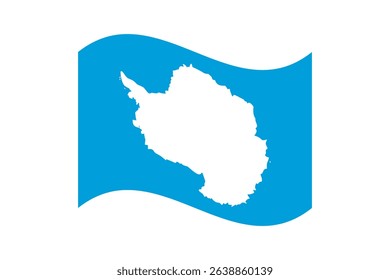 Flag of Antarctica. Antarctica wavy flag digital vector illustration. Fluttering flag.