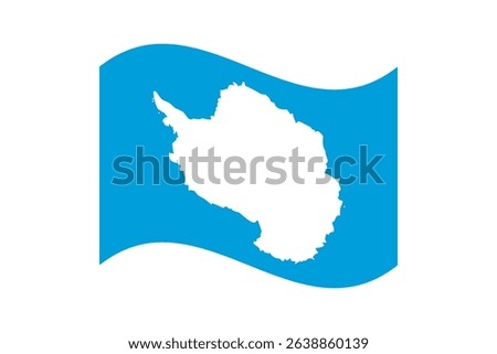 Flag of Antarctica. Antarctica wavy flag digital vector illustration. Fluttering flag.