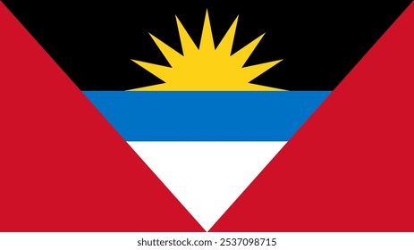 Bandeira de Antígua e Barbuda, Formato 16:9, Antigua e Barbuda Bandeira, Imagens Vetoriais