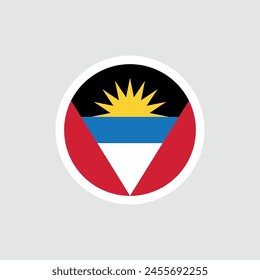 Flag of Antigua and Barbuda. Flag with abstract sun. The national symbol of the islands of Antigua and Barbuda.