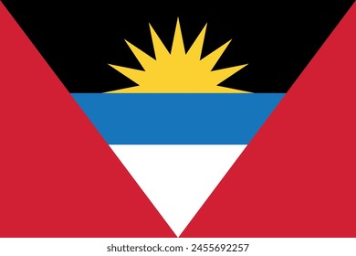 Flag of Antigua and Barbuda. Flag with abstract sun. The national symbol of the islands of Antigua and Barbuda.