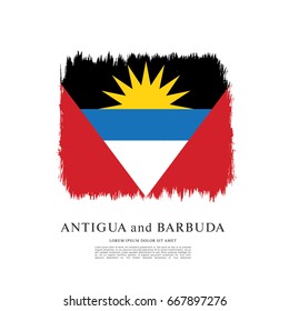 Flag of Antigua and Barbuda, brush stroke background
