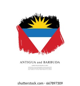 Flag of Antigua and Barbuda, brush stroke background