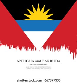 Flag of Antigua and Barbuda, brush stroke background