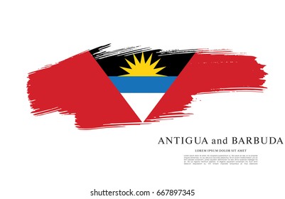 Flag of Antigua and Barbuda, brush stroke background