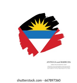 Flag of Antigua and Barbuda, brush stroke background