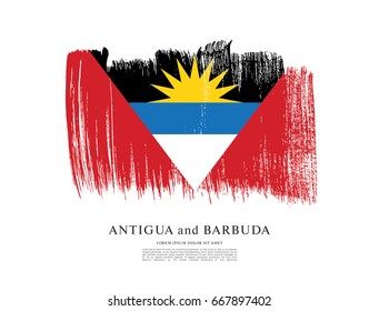 Flag of Antigua and Barbuda, brush stroke background