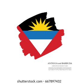 Flag of Antigua and Barbuda, brush stroke background